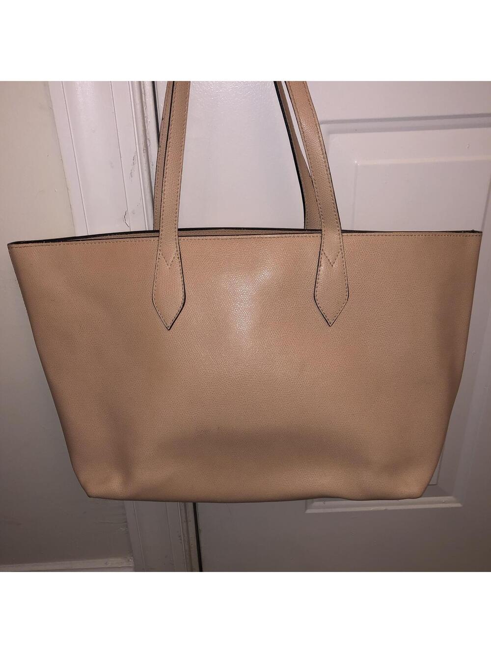 CUIR ROSE MADE IN ITALY ITALIAN LARGE DESIGNER TOTE HAND BAG PURSE PEACH PINK